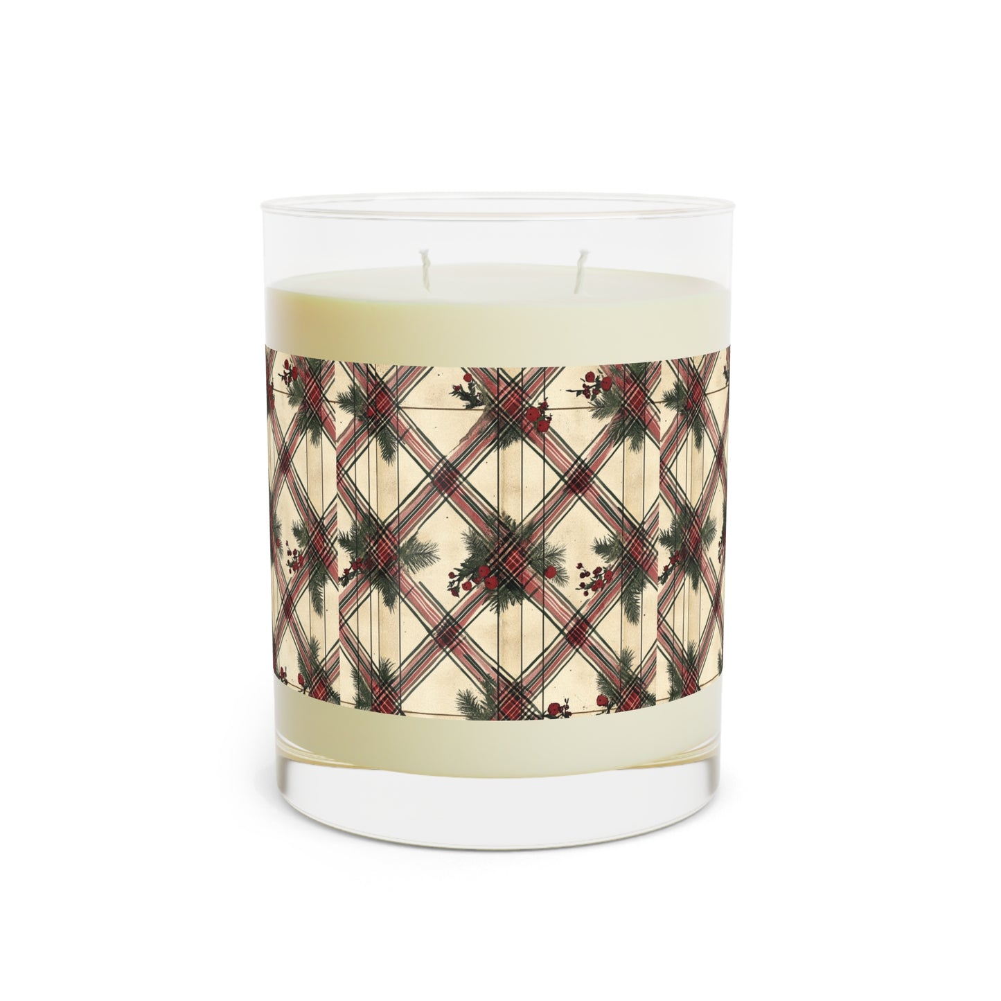 Christmas Themed Candle - Full Glass, 11oz, No Ugly Labels, Aesthetically Pleasing, Holiday Scented Candle, Festive Candle, Winter Season
