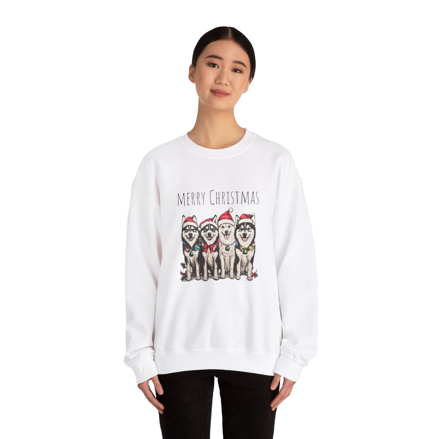 Siberian Husky Christmas Sweatshirt, Holiday Sweatshirt, Dog Lover Christmas Gift, Cozy Pullover, Festive Crewneck, Xmas Graphic