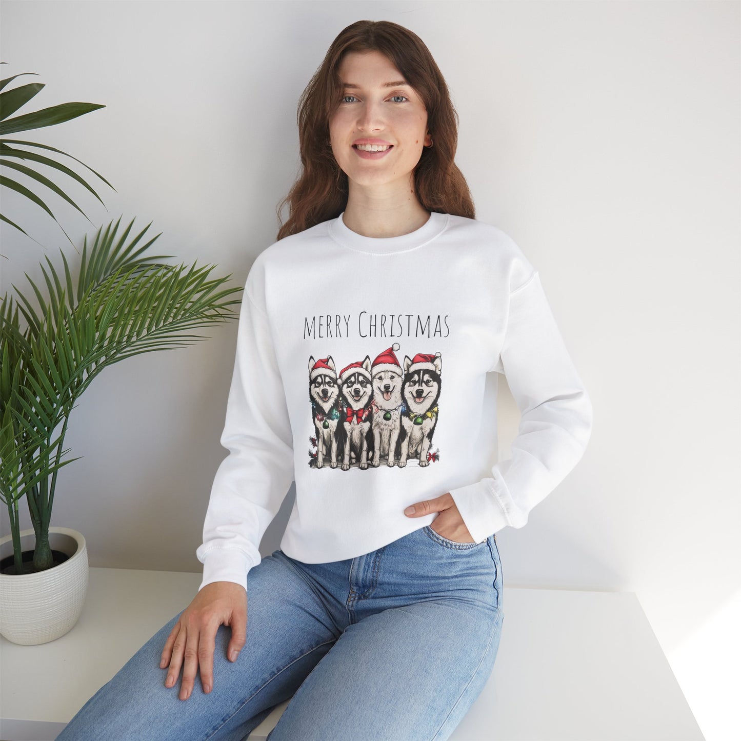 Siberian Husky Christmas Sweatshirt, Holiday Sweatshirt, Dog Lover Christmas Gift, Cozy Pullover, Festive Crewneck, Xmas Graphic